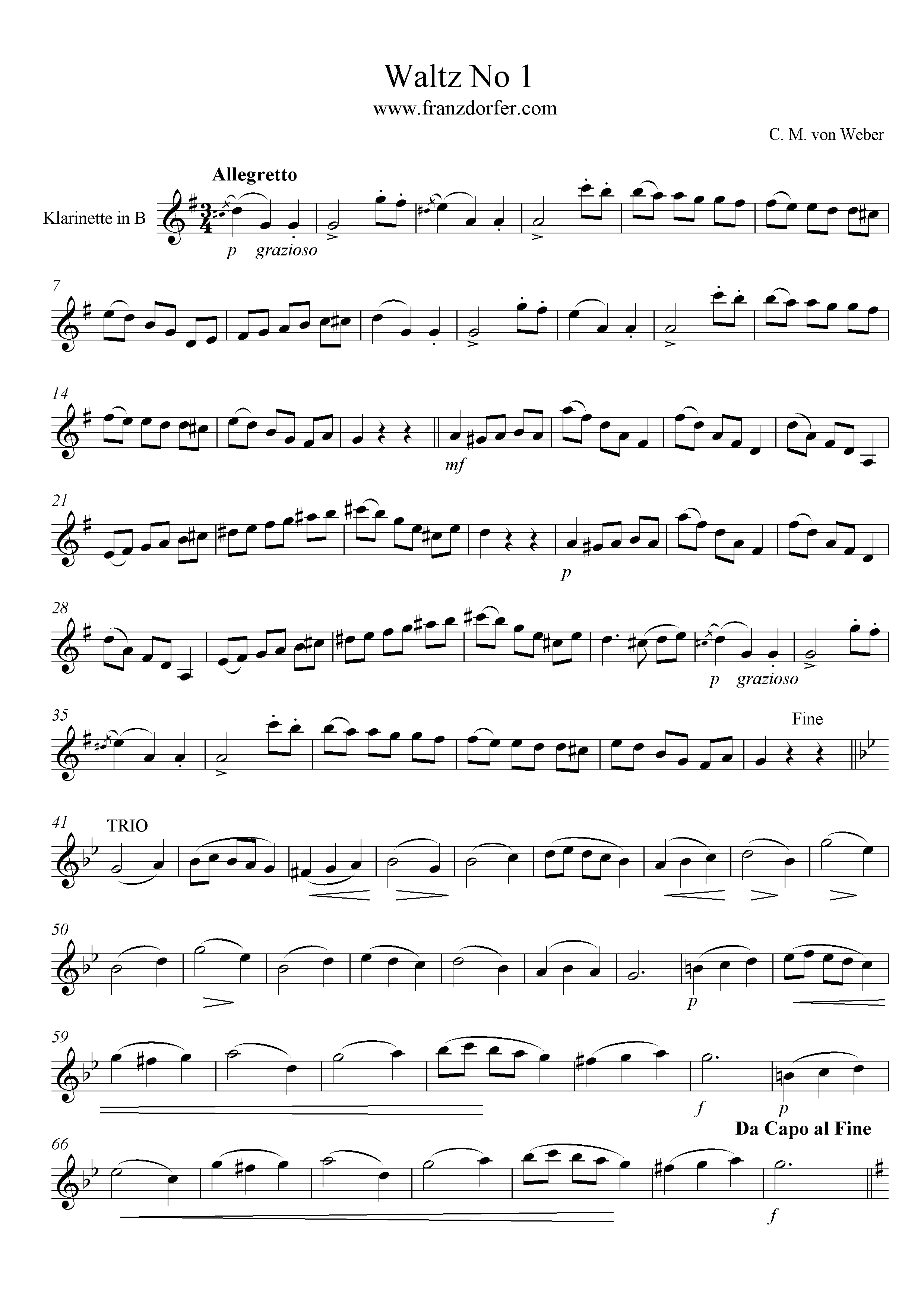 Noten Waltz No. 1, Weber